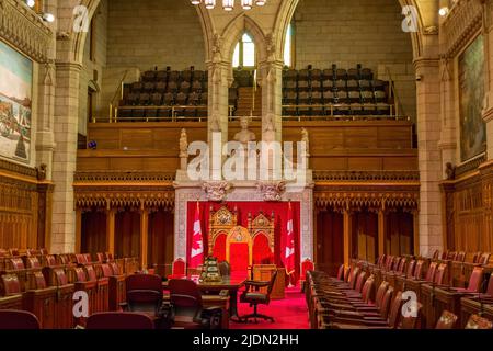 Die Senatskammer von Kanada`s das Parlament. Ottawa. Stockfoto